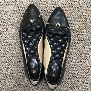 Michael Kors black leather flats